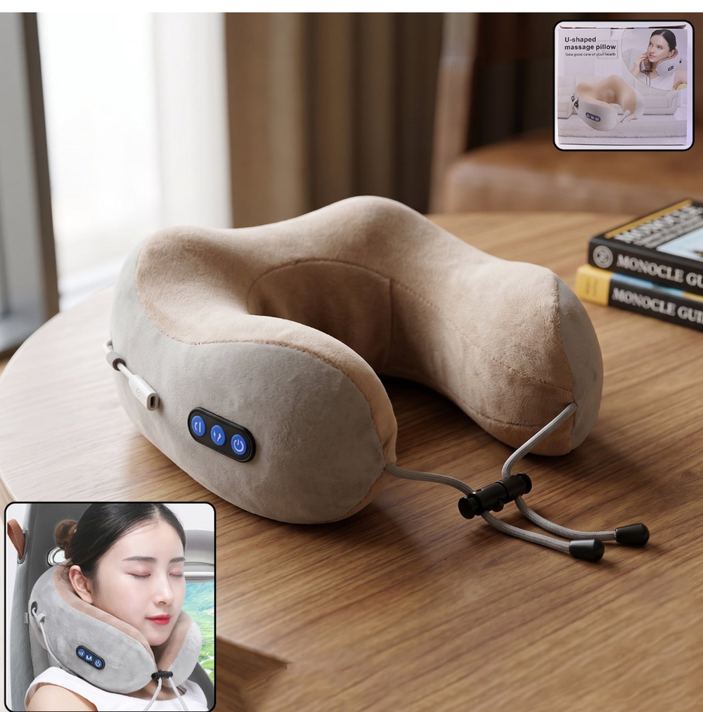 U-Shaped Electric Neck Massage Pillow | Cordless & Rechargeable