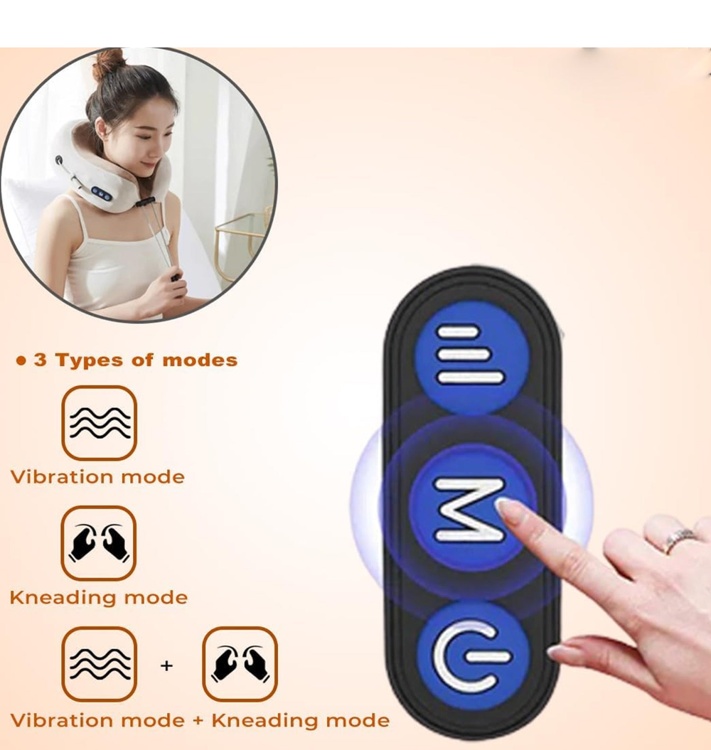 U-Shaped Electric Neck Massage Pillow | Cordless & Rechargeable