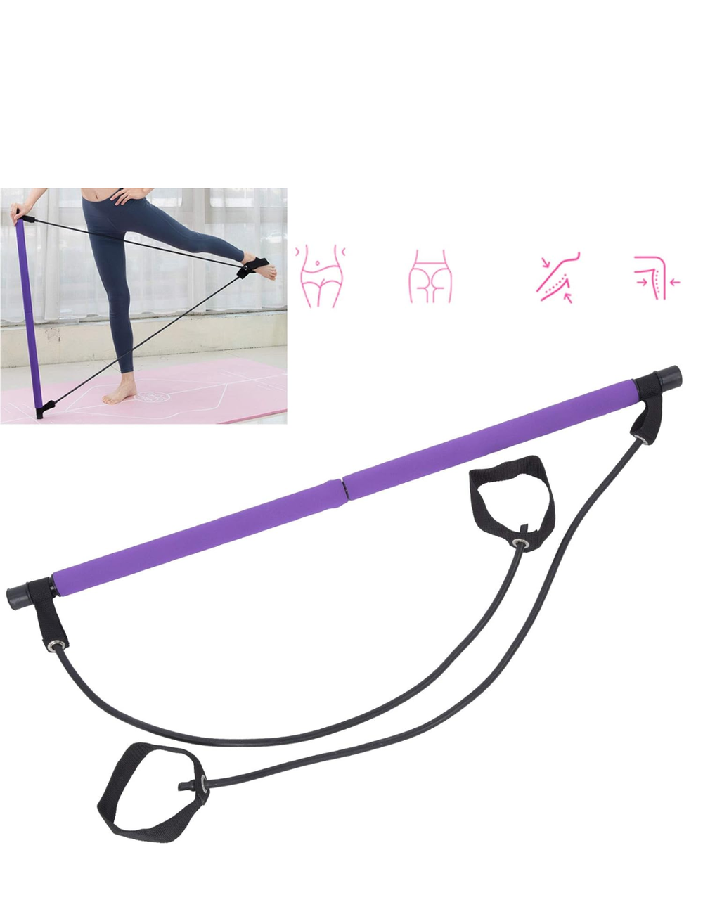 Pilates Bar Kit with Resistance Bands | Full Body Home Workout