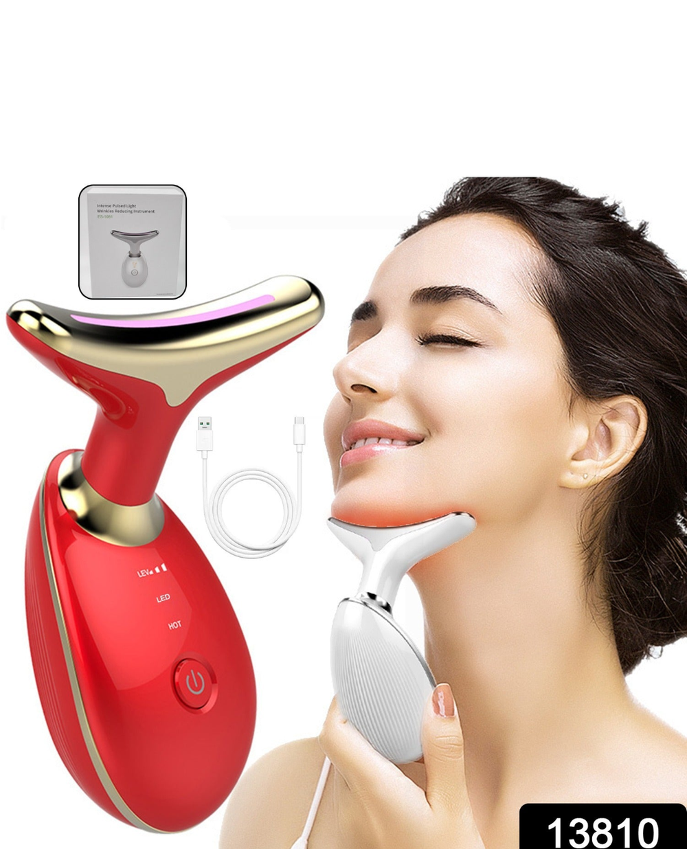 Electric Face Massager | LED Glow Skincare Device